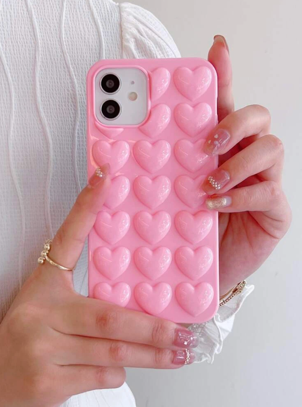 Pink Bubble Hearts Case