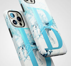 The Personalised Marble Case - Aqua Edition