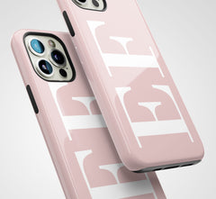 The Personalised Initials Case - White & Dusky Pink Edition