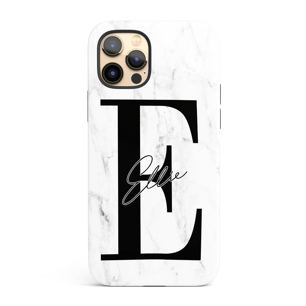 The Personalised Platinum Marble Case - Black Edition