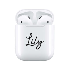 Black Handwritten - Personalised Wireless Earphones / Pods