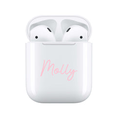 Pink Handwritten - Personalised Wireless Earphones / Pods